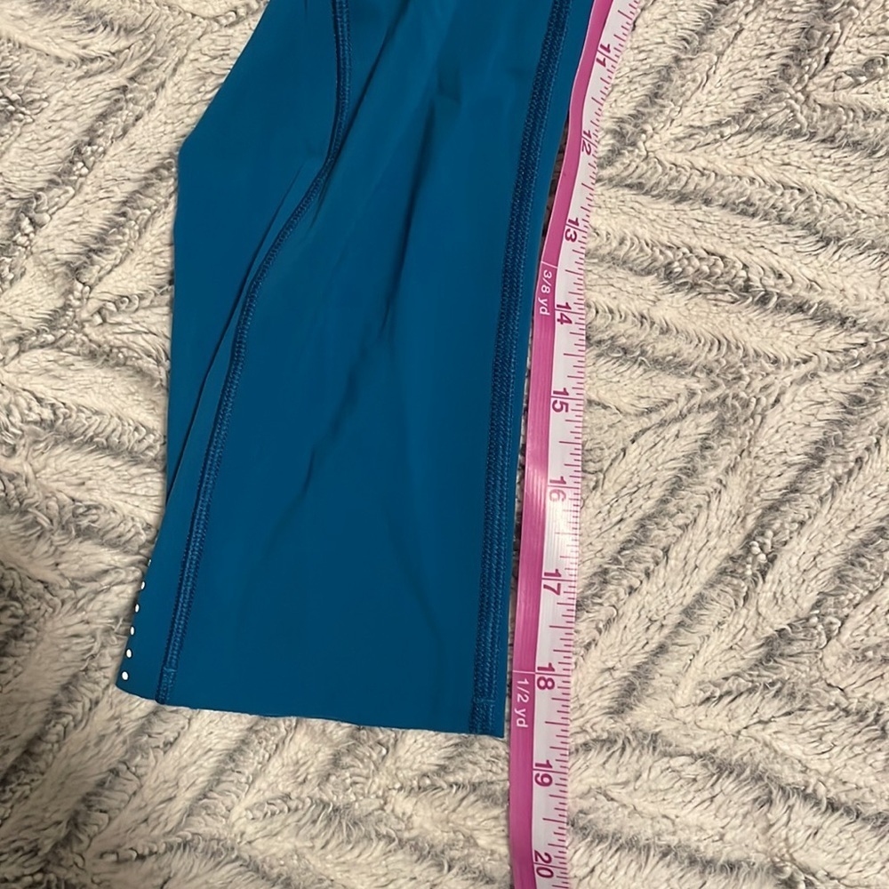 Lululemon Fast Free HR Crop 19"L Reflective Size 6 Blue Lagoon leggings - Picture 10 of 12